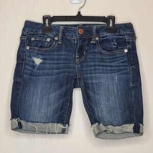 American Eagle stretch cuffed denim shorts - 0